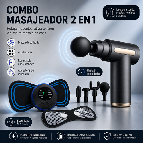 AlivioPro™ Combo Masajeador 2 en 1